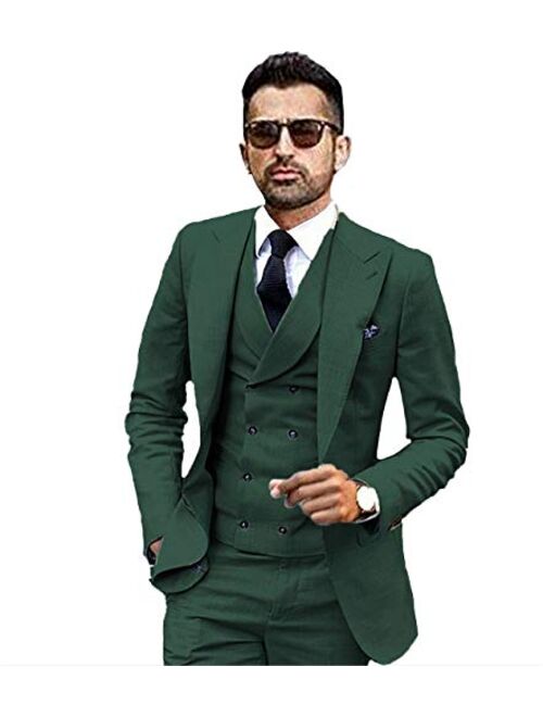 JYDress JY Men's Fashion 3 Pieces Men Suits Wedding Suits for Men Groom Tuxedos