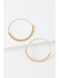 Sunshine Circle Gold Hoop Earrings