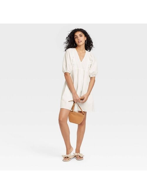 Women's Puff Short Sleeve Dress - A New Day™