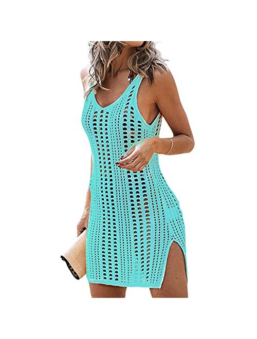 Pcunitly Women Crochet Cover Up Beach Swimsuit Coverups