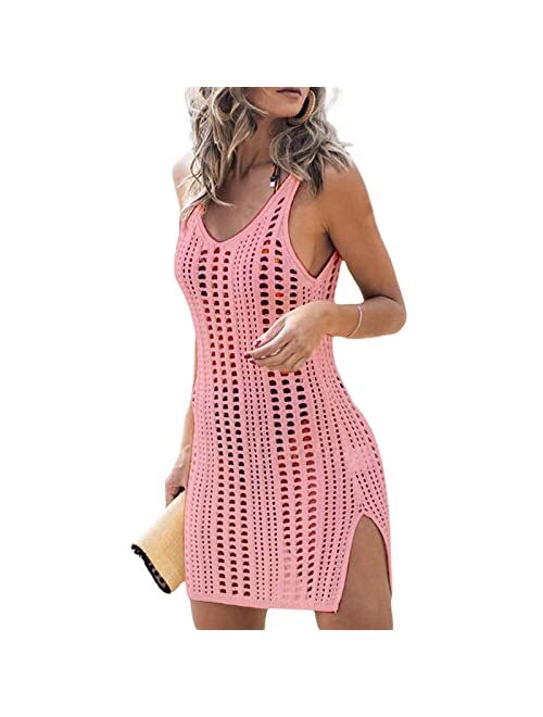 Pcunitly Women Crochet Cover Up Beach Swimsuit Coverups