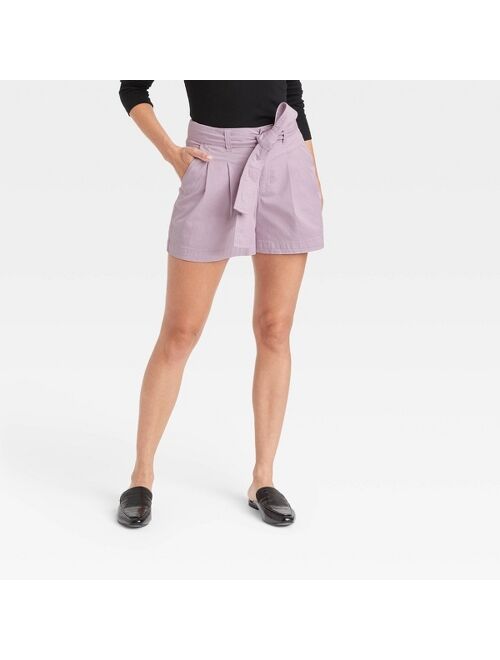 Women's High-Rise Pleat Front Shorts - A New Day™