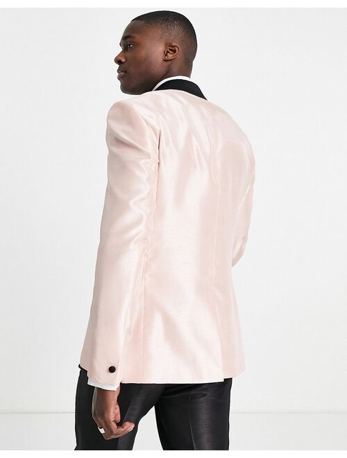 Topman slim single breasted blazer in pink