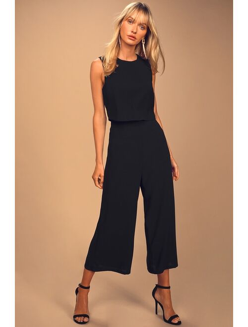 Lulus Glam-bition Black Backless Midi Jumpsuit