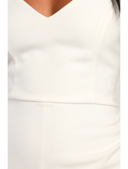 Lulus Flirtier Than Ever White Sleeveless Skort Romper