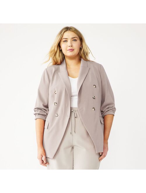 Plus Size Nine West Double Breasted Blazer