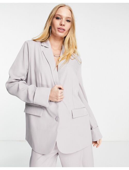 4th & Reckless oversized cuff detail blazer in lilac - part of a set