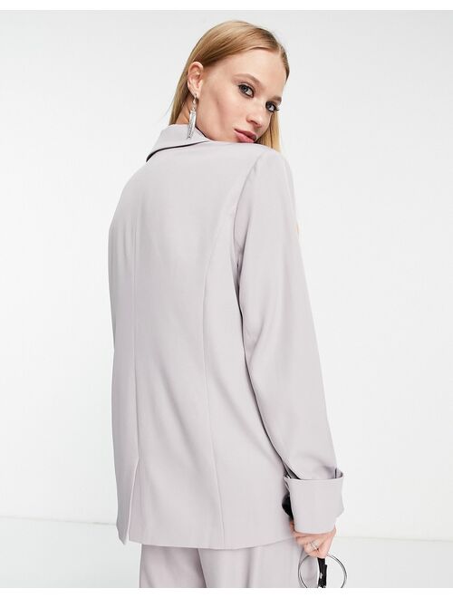 4th & Reckless oversized cuff detail blazer in lilac - part of a set