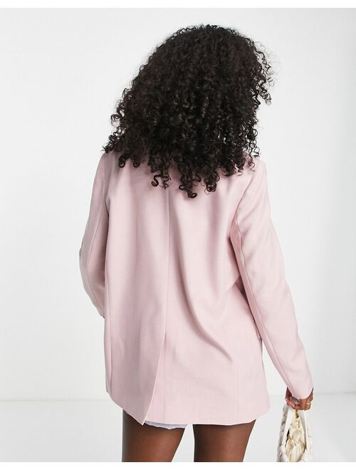 Urban Revivo double breasted blazer in pink