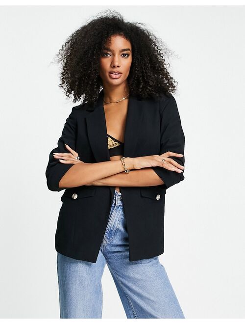 River Island pocket detail blazer in black