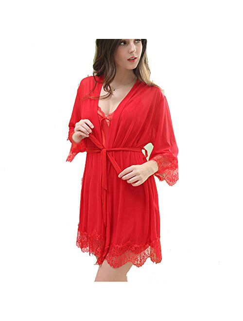 RedSwan Woman Lingerie Sleepwear Chemise Nightgown Lace Lounge Dress Sexy Lingerie