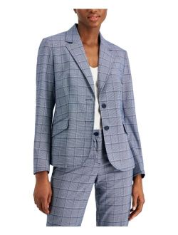 Women's Plaid Notched-Collar Blazer