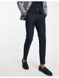 skinny textured suit pants in navy