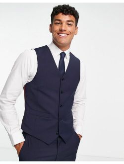 slim suit vest in navy