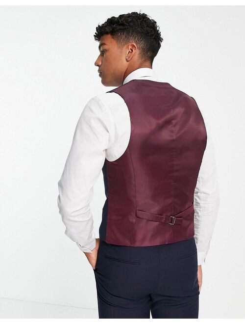 ASOS DESIGN slim suit vest in navy