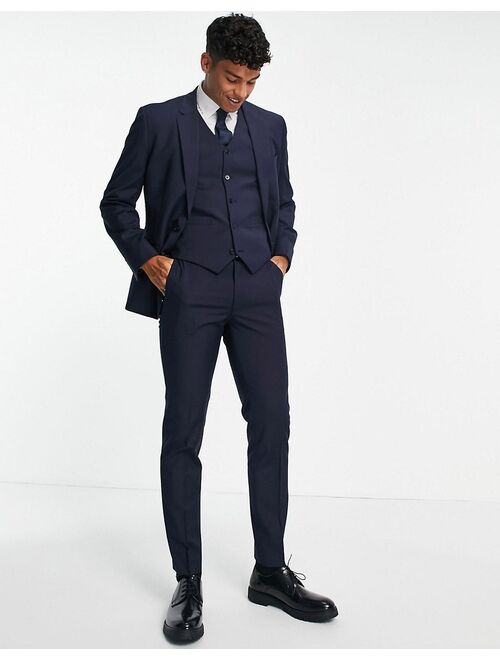 ASOS DESIGN slim suit vest in navy