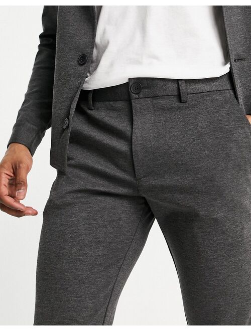 Jack & Jones Premium jersey jacket with slim pants in gray