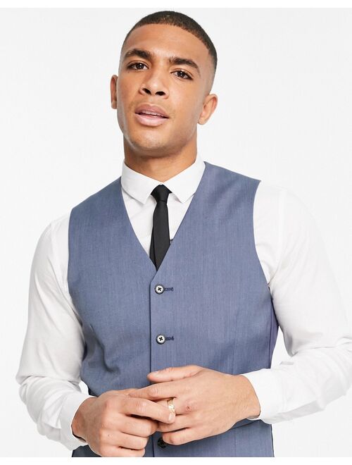 ASOS DESIGN slim vest in blue