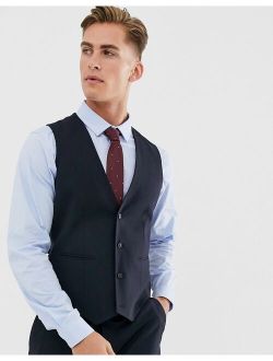 skinny suit vest in navy