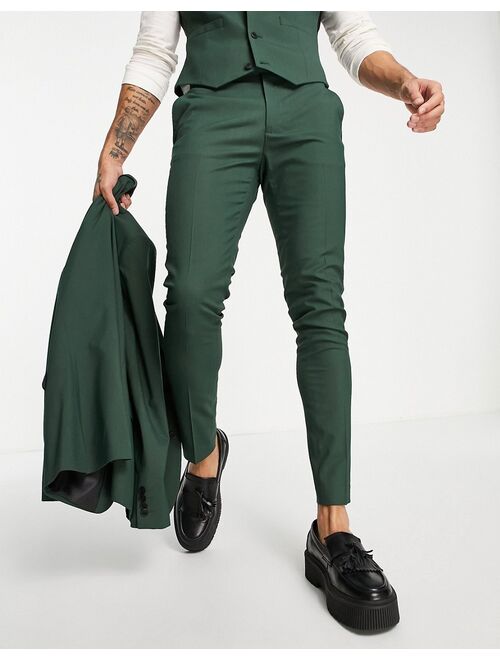 ASOS DESIGN Skinny Suit Pants In Forest Green