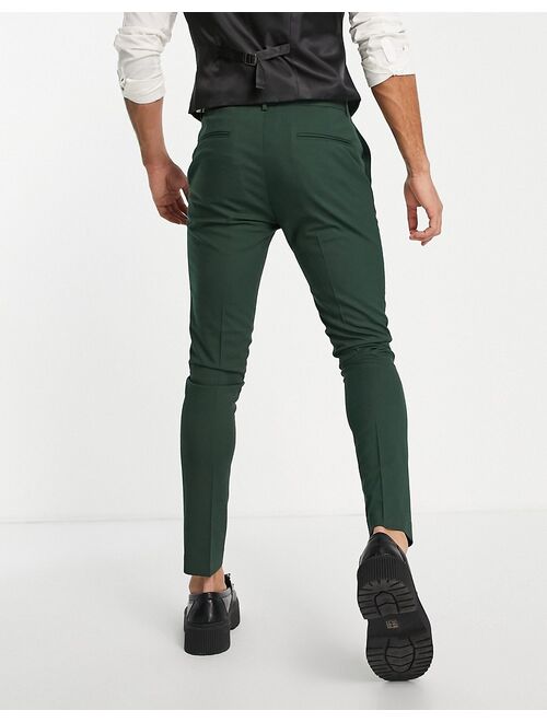 ASOS DESIGN Skinny Suit Pants In Forest Green