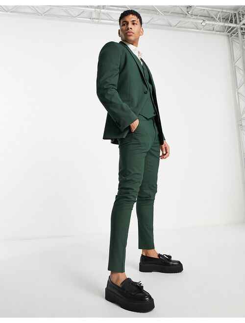 ASOS DESIGN Skinny Suit Pants In Forest Green