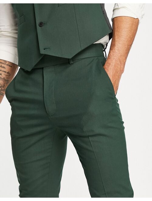 ASOS DESIGN Skinny Suit Pants In Forest Green