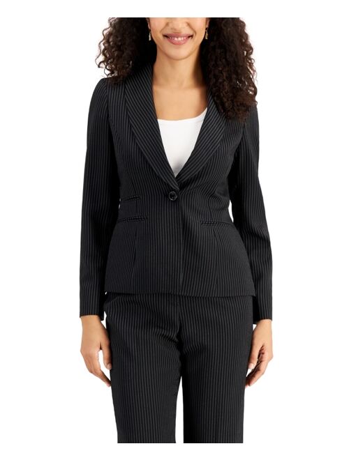 Le Suit Shawl-Collar Pinstripe Pantsuit, Regular & Petite Sizes