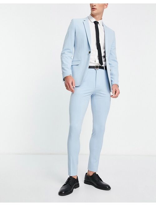 ASOS DESIGN super skinny suit pants in light blue