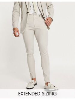 super skinny suit pants in stone