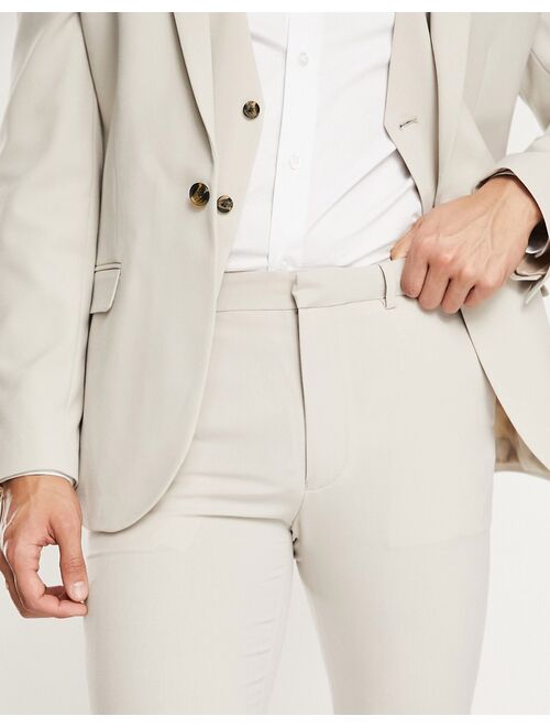 ASOS DESIGN super skinny suit pants in stone