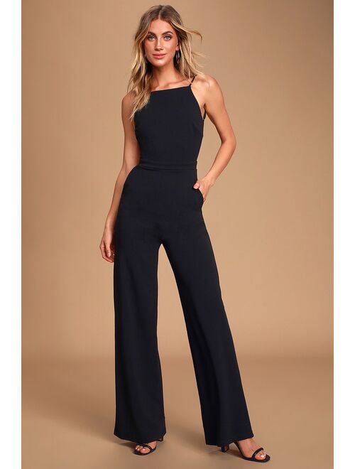 Lulus Something to Behold Black Jumpsuit