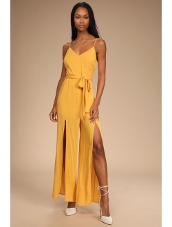 Stay Gold Black Sleeveless Wide-Leg Jumpsuit