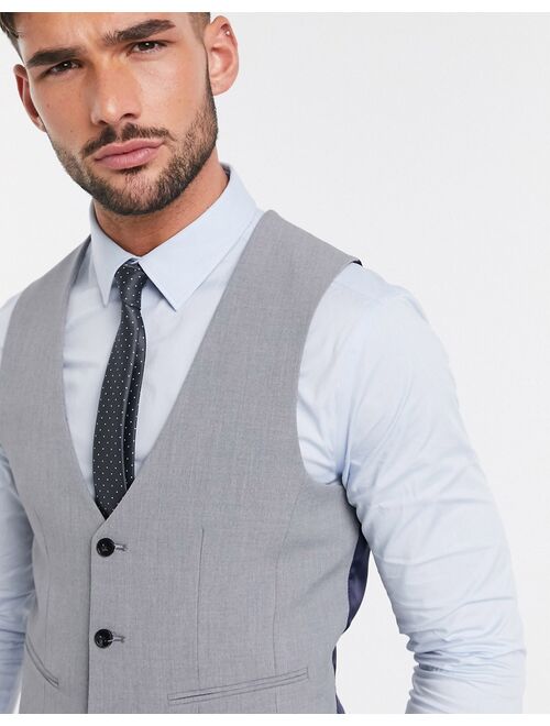 ASOS DESIGN super skinny suit vest in mid gray