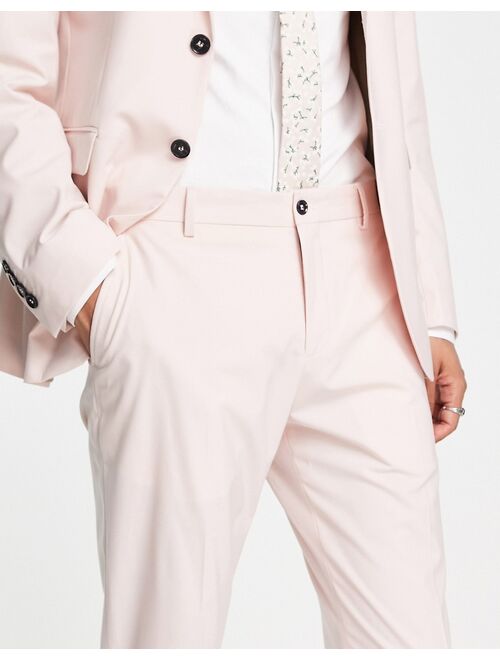 Selected Homme slim fit suit pants in dusty pink