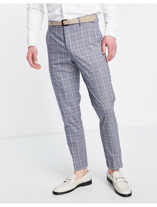 Selected Homme slim fit suit pants in blue check