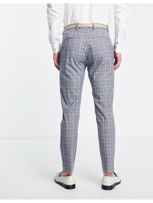 Selected Homme slim fit suit pants in blue check