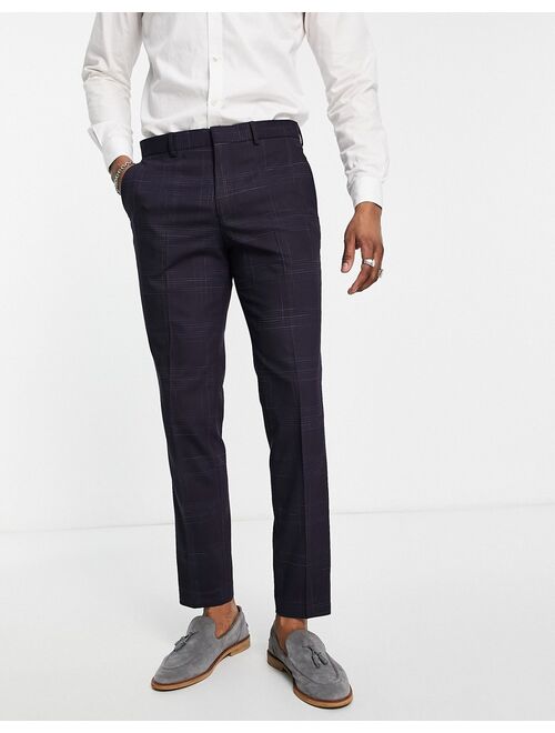 Selected Homme slim suit pants in navy check