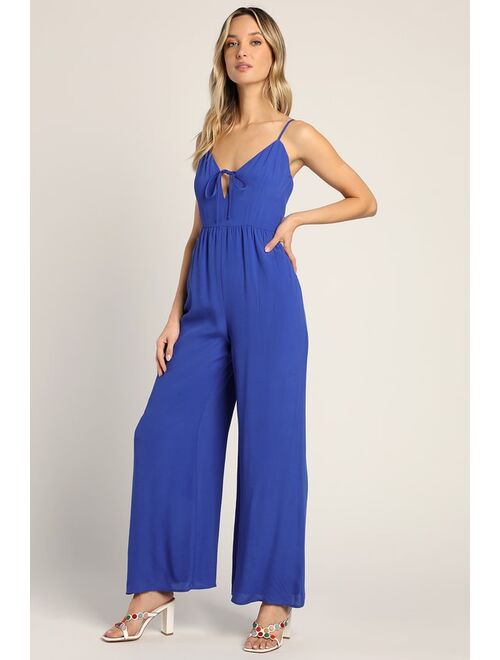 Lulus Stand-Out Status Coral Pink Sleeveless Wide-Leg Jumpsuit