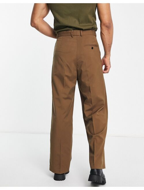 Weekday uno oversized suit pants in brown