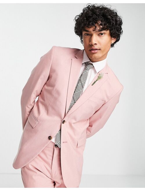 Selected Homme skinny fit suit jacket in pink