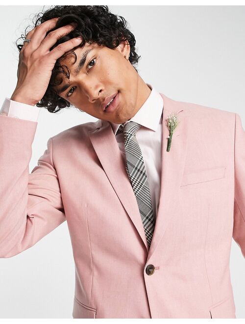 Selected Homme skinny fit suit jacket in pink