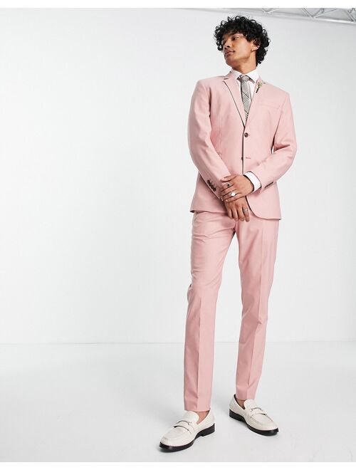 Selected Homme skinny fit suit jacket in pink