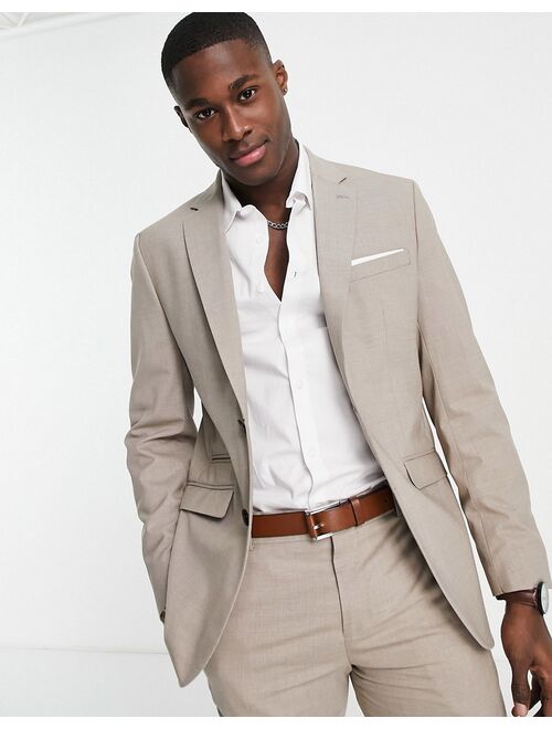 Selected Homme slim fit suit jacket in sand