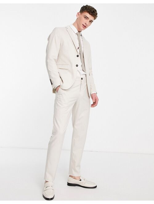 Selected Homme slim suit jacket in ecru