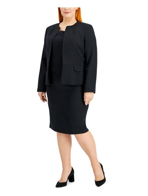 Le Suit Plus Size Cardigan Jacket & Sheath Dress