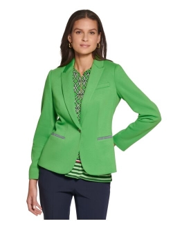 Women's One-Button Elbow-Patch Blazer