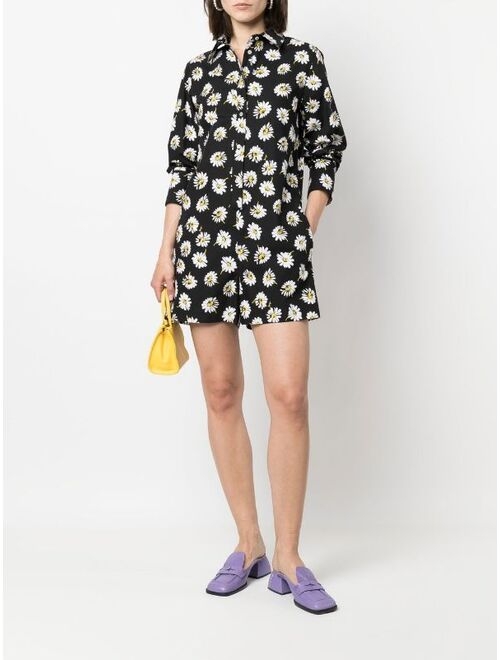 MSGM floral long-sleeve playsuit