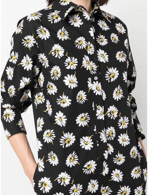 MSGM floral long-sleeve playsuit