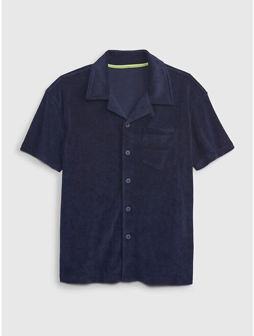 Gap Kids Towel Terry Button-Down Shirt